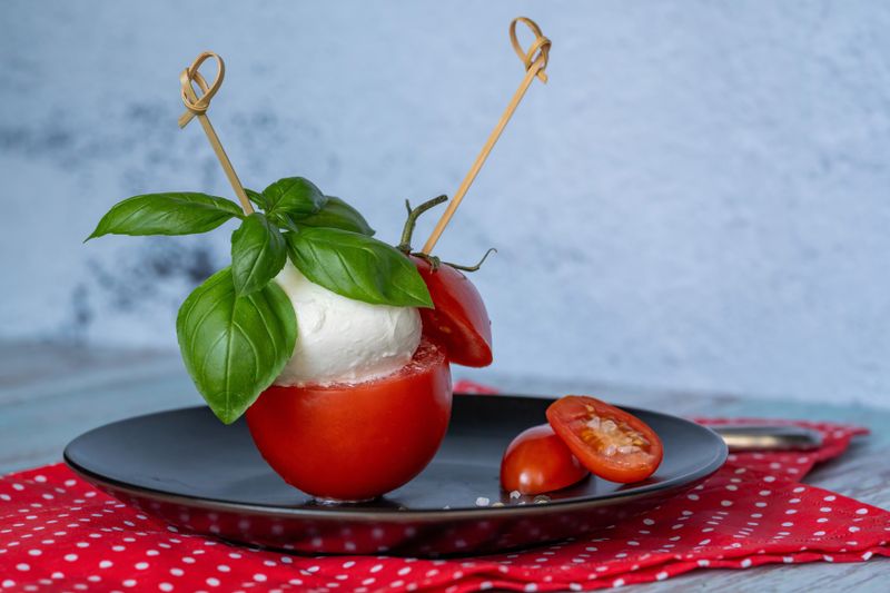 Tomato and mozzarella caprese salad